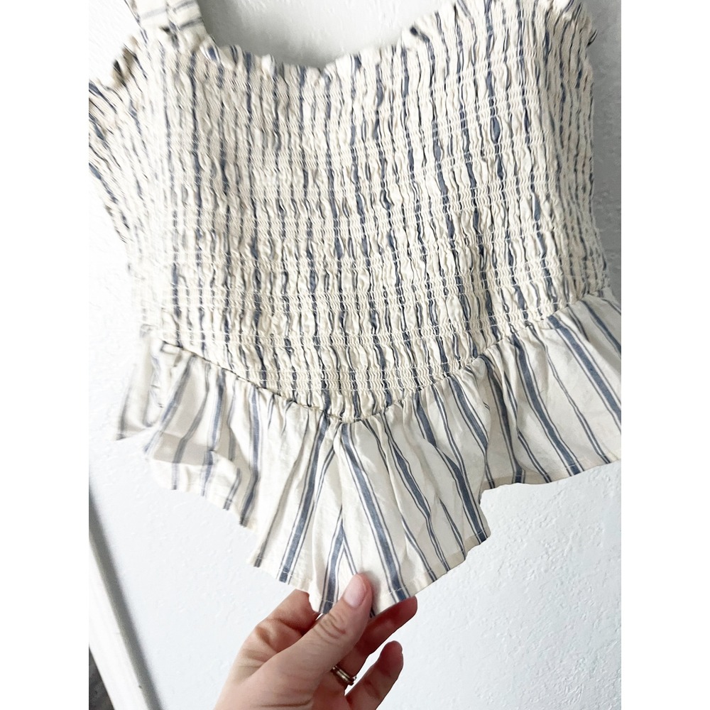 American Eagle AE Bella Smocked Crop Top Ruffle Tank Size XL Western Going Out - Picture 5 of 7